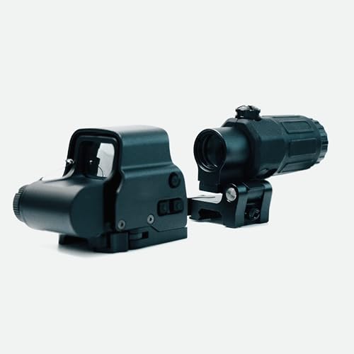 Bravary 558 G33 Holographic Sight Magnifier Combo for Airsoft Red & Green Dot Holographic Reflex Sight Scope w/ G33 3X Magnifier Combo Built-in Flip QD Mount