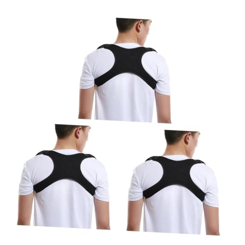 NOLITOY 3 Pcs Sitting Posture Belt Humpback Belt Invisible Posture Shoulder Belt Black