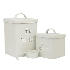 Dog Food Storage Containers Dogs Treat Container 61 x 787 512 x 473 Set Of 2 Bonus Scoop Cream Large Small Galvanized Iron Pet Foods Holder Bin Lids Mouse Proof Measuring Cup