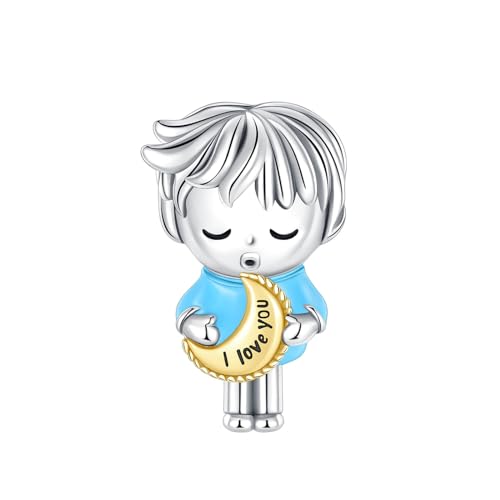 Luxilla Little Boy Charm 925 Sterling Silver Charms Fits Bracelets Necklace Pendant Bead Charms Jewelry Gift For Women cover