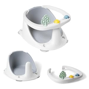 Buddy Baby Asiento De Baño AquaBebe – Ergonómico, Antideslizante y Seguro – Con Barra Para Una Facil Colocación Del Bebé – Con Ventosas Para Fijación