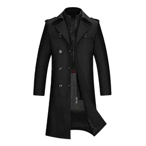 Trench noir imperméable homme idéal pour aller au bureau en hiver