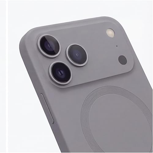 Image of amazon basics Premium Mag-Safe Case for iPhone 17 Pro | Shockproof & Anti-Scratch Cover | Soft Silicone with Wireless Charging | Camera Lens Guard - Gray