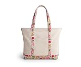 RIFLE PAPER CO. Garden Party Canvas Carry All for Beach, Gym, Travel and More, Shoulder Bag for Women, Adjustable Snap Tab Closure, 10