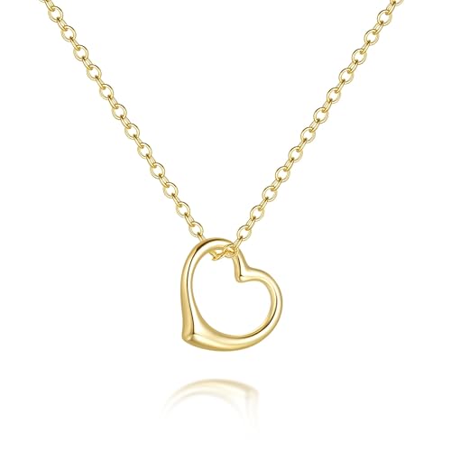 Gold Pendant Necklace 14K Gold Necklaces for Women Heart Pendant Cuteness and Dynamism Charm Heart Necklace for Women Trendy