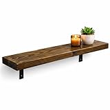 MKGT Radiator Shelf Solid Wood with Brackets | Rustic Wood Above Radiator | Radiator Cover Shelf for Hallway & Living Room – UK Handmade (Tudor Oak, 130 cm)