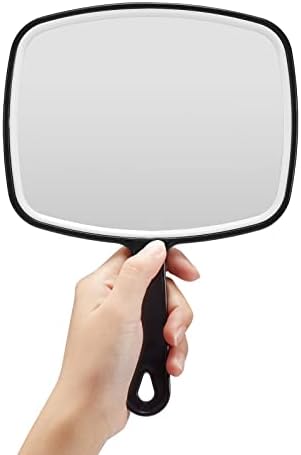 OMIRO Hand Mirror, Black Handheld Mirror with Handle, 6.3" W x 9.6" L