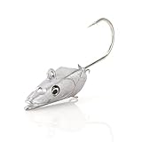 Savage Gear Sandeel Jig Head, 3 3/4 oz, Unpainted, Compatible with All Soft Plastic Fishing Bait, Japanese-Forged Hooks, Finish, Lifelike Eyes