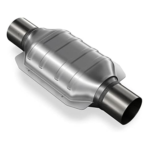 BLUETECH® 200 Cell Universal Flat Sport Racing Catalytic Converter Euro 4 Standard Metal 101 mm E Certification Mark 103R ID Connection 63.5 mm / 2.5 Inch to 4.0 L Engines Cover