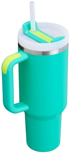 Image of Stanley Quencher H2.0 Tumbler with Handle and Straw 40 oz | Flowstate 3-Position Lid | Cup Holder Compatible for Travel | Insulated Stainless Steel Cup | BPA-Free | Tropical Teal