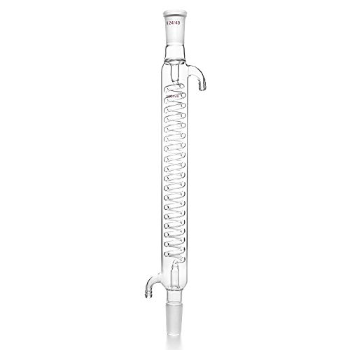 Qwork Graham Condensers Glass Condenser With 24/40 Joint 300Mm Jacket Length For Laboratory #TOP15
