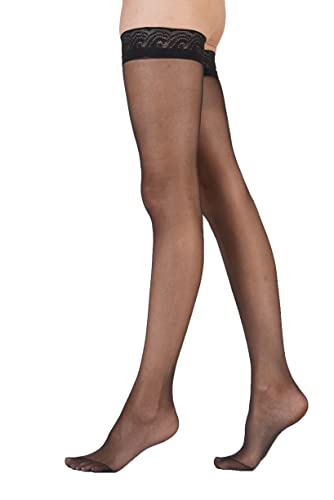 Image of Pretty Polly Womens Nylon Lace Top Hold Ups