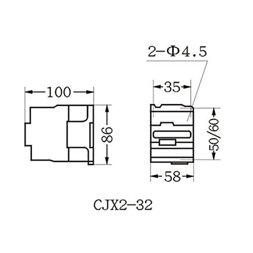 Cjx2-3210 24Vac 36V 110V 380V 220V 50Hz Coil Voltage 50A 3 Pole 1No 35Mm Din Rail Ac Contactor 1Pcs (Color : Ac24V) #TOP4