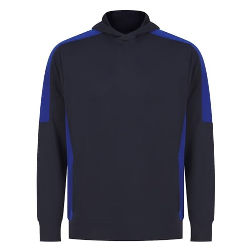 Image of Finden & Hales Unisex Adult Contrast Panel Hoodie (XS) (Navy/Royal Blue)