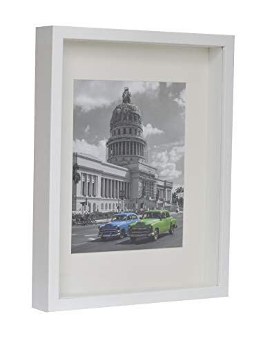 BD ART Shadow Box 3D 11x14 Inch, Display Box Photo Frames, White Photo Frame with Wall and Tabletop for 8x10 inch Photo, for Crafts, Photos, Souvenir, Baby Items, dried Flowers, Medals