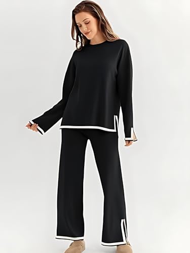 Image of Women's Winter Woolen Sweater with Pajama | Warm Winter Wear Cord Set | Woolen Tracksuit Loungewear Set