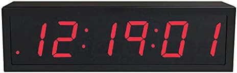 TimeMachines Precision Digital PoE Multicolor RGB Clock, 2.5" x 6 Digits, Black Case