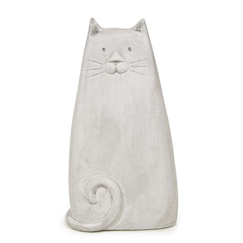 Logbuch-Verlag Große Katze 30 cm Deko Figur Garten aus Keramik grau...