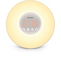 PHILIPS - Wake-up Light HF3500/01, Sveglia a LED, simulazione dell'alba e del tramonto, 1 suoni...