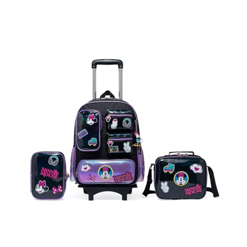 Kit Mochila Lancheira Estojo Rodinha Resistente Disney