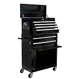 Reemoon Rolling Tool Chest Combo with Wheels, 8 Drawers Metal Tool Chests & Cabinets with Lock, Mobi
