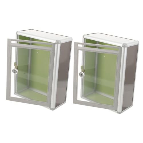 HOMSFOU Buzón De Pared Transparente Con Cerradura, Metálico, Resistente Al Desgaste, Ncional Para Oficina y Hogar, 2 Unidades, Uso Interior y Exterior