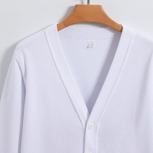 Cárdigan para hombre de mezcla de lana con cuello en V y botones 4