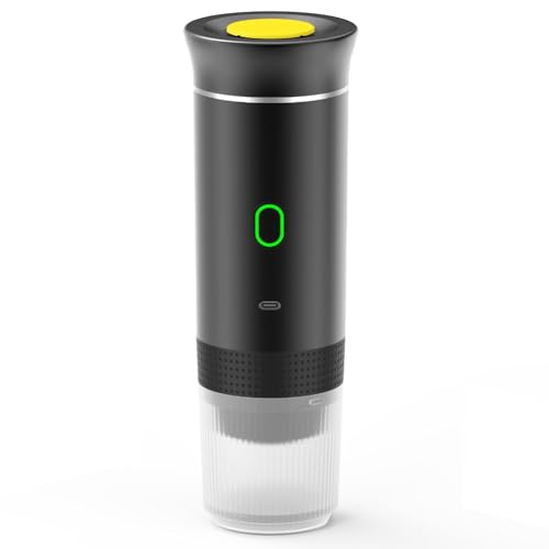 Kissmii Cafetera Eléctrica Portátil Inalámbrica para Coche y Hogar, Cafetera de Camping Cafetera 3 en 1 Cápsula Polvo de Viaje,B