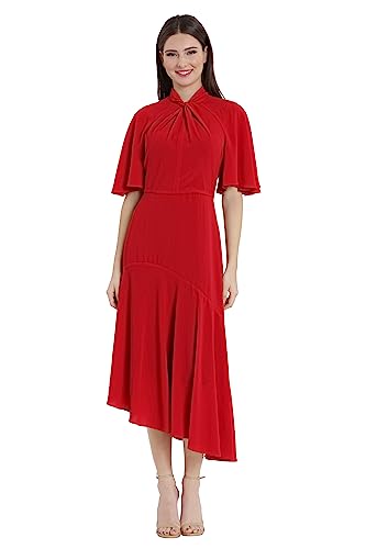 Image of Maggy London Women's Maggy London Women's Dresses Sophisticated Twist Neck Detail Dress Workwear Office Career Occasion Event Guest of