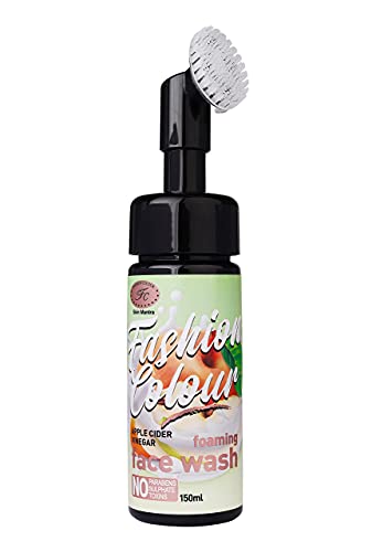 Image of FASHION COLOUR Apple Cider Vinegar Foaming Facewash | Face Wash with Brush for Deep Cleansing | Made With Natural Ingredients | Foaming Face Wash For Women And Men | All Skin Types | 150ml