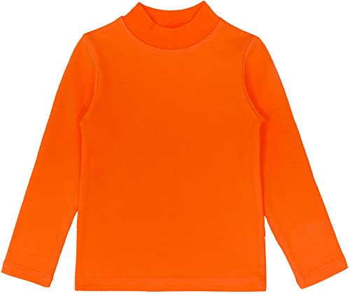 Image of Lilax Girls' Basic Long Sleeve Mock Turtleneck Cotton T-Shirt