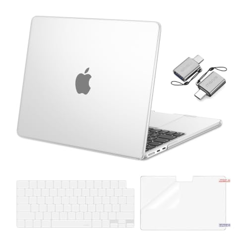Image of MOSISO Compatible with MacBook Air 13 inch Case M5 2026 M4 2025 M3 M2 2024-2022 A3449 A3240 A3113 A2681, Hard Shell&Keyboard Cover&Screen Film&Type C for MacBook Air 13.6 inch Case, Frost
