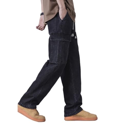 Workwear Jeans Loose Straight Leg Wide Leg Casual Long Pants(X-Large)3