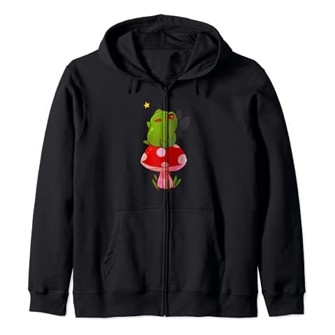 Frog Fairy Mushroom Aesthetic Zip Hoodie Cover