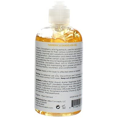 Mika Naturals Turmeric & Dandelion Gel - Soothe, Balancing & Regulate Skin (8 Ounces) #TOP7