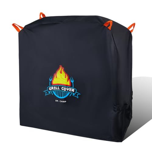 Vivicreate Waterproof BBQ Grill Cover 52 Inch Heavy Duty 420D Fabric Outdoor Barbecue Cover Weatherproof UV Protection Windproof Fits Weber Char-Broil Nexgrill Traeger Smoker Parrilla