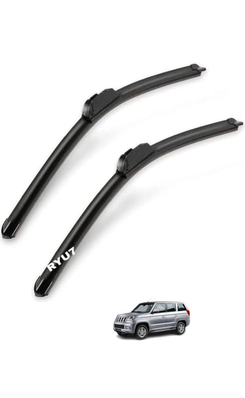 ryu7® all season frameless/soft wiper blades fits for mahindra tuv 300 21"/525mm+19"/475mm(pack of 2)