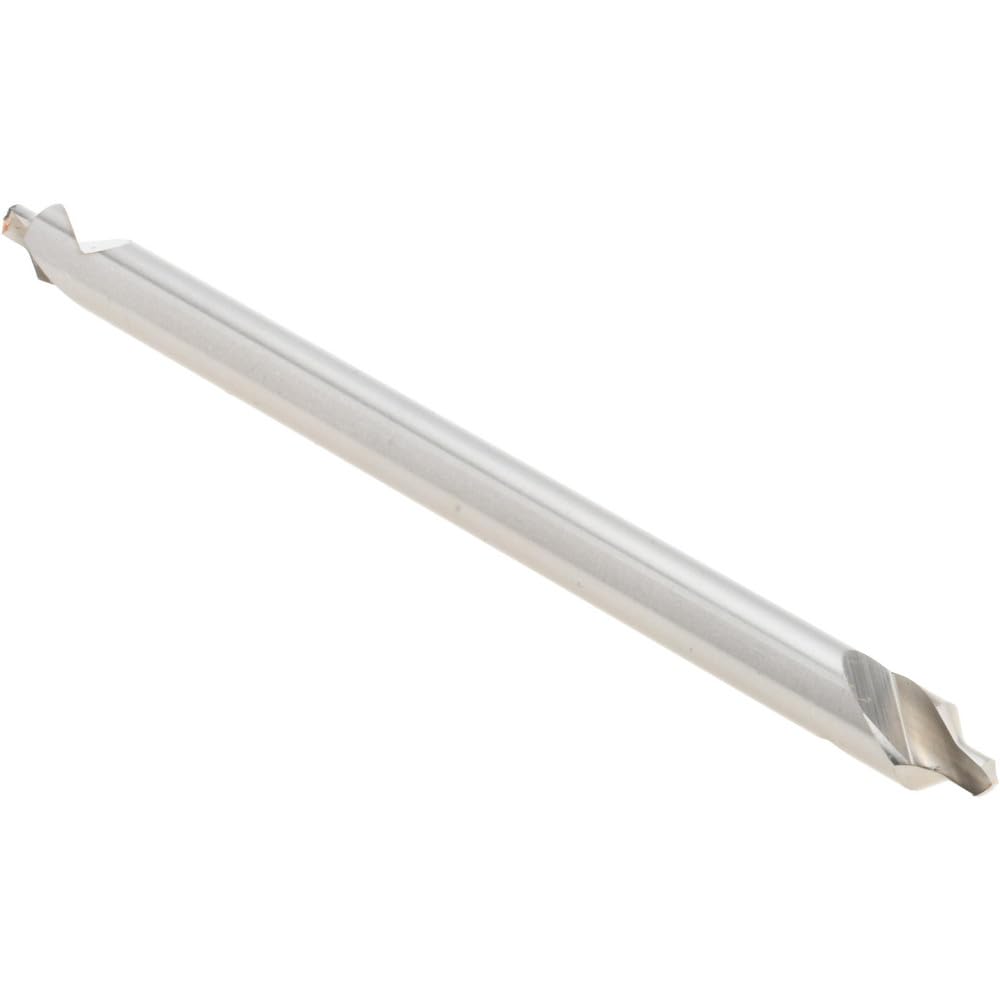 Hertel Combo Drill & Countersink, #3, High Speed Steel, 1/4" Body Diameter, 7/64" Point Diameter, Bright Polished Finish, 118° Angle, 4" Overall Length
