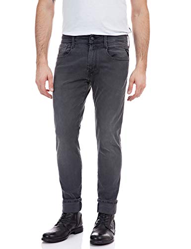 REPLAY Anbass Hyperflex Re-Used Jeans, Gris (096 Medium Grey), 29W / 32L Homme