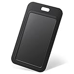 Uniclife Sliding ID Badge Holder Black Vertical Plastic Card Case Protector Pouch with Clear Window for Office School ID Credit Cards Proximity Key Cards Driver’s Licenses and Passes, 1 Pack