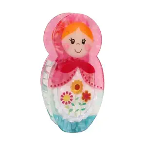 Personalized Cute Acetate Matryoshka Russian Nesting Doll Hair Claw Clip for Women Girls Gift Funny Birthday Present, 1 Piece