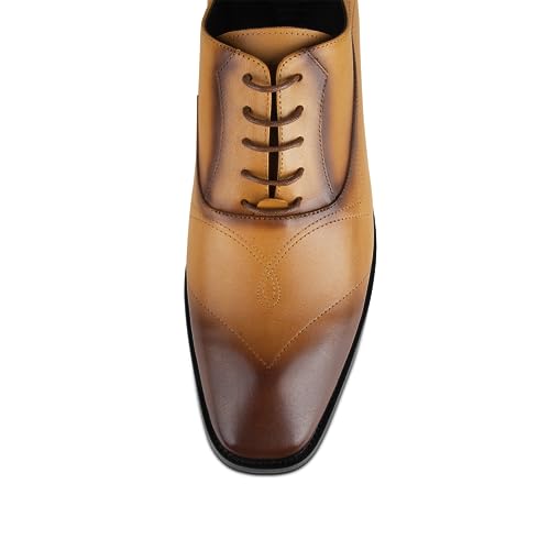 Mens Oxford Leather Shoes, Lightweight and Breathable Dress Shoes for Men4