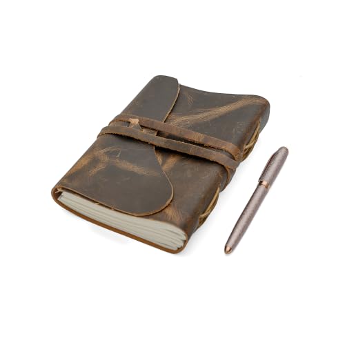 Image of Leather Journal Notebook Handmade Writing Journal Leather Diary, Travel Scrapbook, Sketchbook, Planner & Gift for Men & Women Gift for Writers, Students, Artists, Journal Lovers (Light brown-1, 5X7)