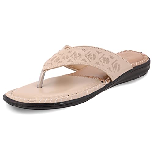 MYRA Women's Beige Comfortable Orthopedic Flats | Latest Extra-Soft Flats Chappal -...