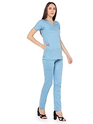 Image of Associated Uniforms Womens Cotton Slim Fit Scrub Suit with Lycra /Spandex /Stretch feel (LYCO)