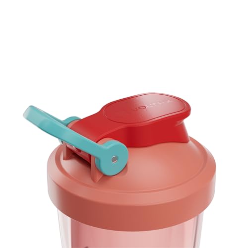Image of VOLTRX VortexBoost Electric Shaker Bottle, USB C Rechargeable Protein Shake Mixer, Shaker Cups for Protein Shakes and Meal Replacement Shakes, BPA-Free, Made with Tritan, Solar Red, 24oz