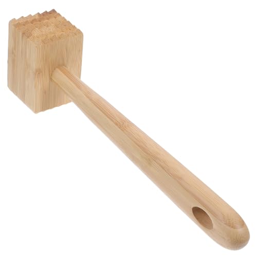 ABOOFAN Mazo para Carne De Bambú Doble Cara con Mango Largo 10.8 Pulgadas Herramienta Manual para Ablandar Bistec Pollo Cocina Hogar Restaurante