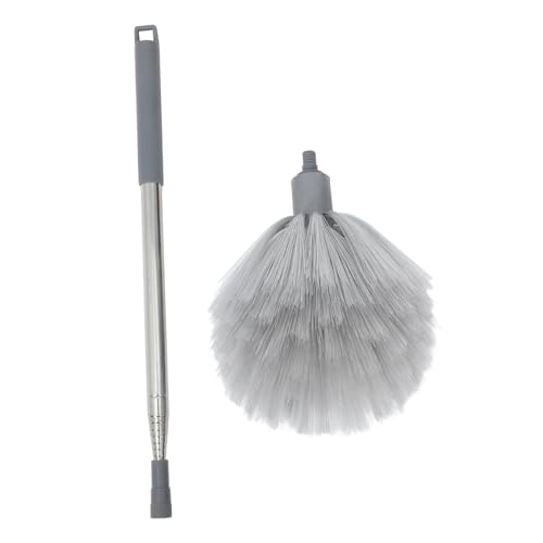 IMUSINICE Plumero Telescópico para Limpieza Doméstica Cepillo de Cerdas Duras Gris Mango Extensible hasta 23 M para Techos Altos y Eliminación de Telarañas Herramienta Reutilizable para