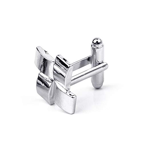 Mancuernillas Daesar para camisas hombre, cuadradas plateadas miniatura 4