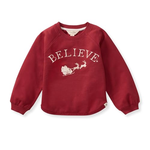 Burt’s Bees Baby Organic Cotton Sweatshirt – Crew Neck, Distressed Graphic, Soft & Breathable for Newborn to 5T